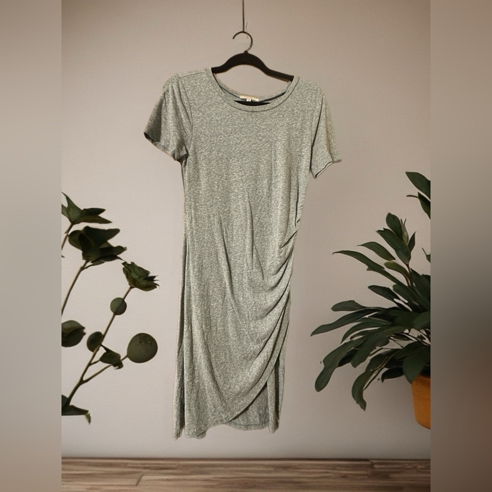 Heather Green Z Supply Asymmetrical shift dress, (S)
